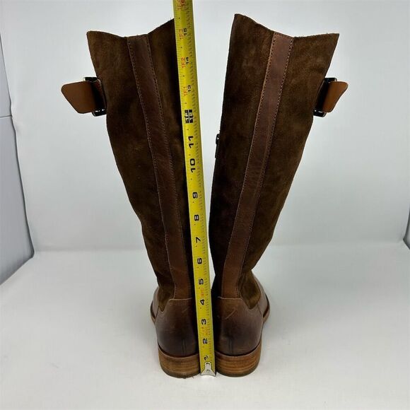 Kork-Ease Women's Brown Leather Tall Riding Boots Size 6 Knee High with Buckle - Picture 8 of 16